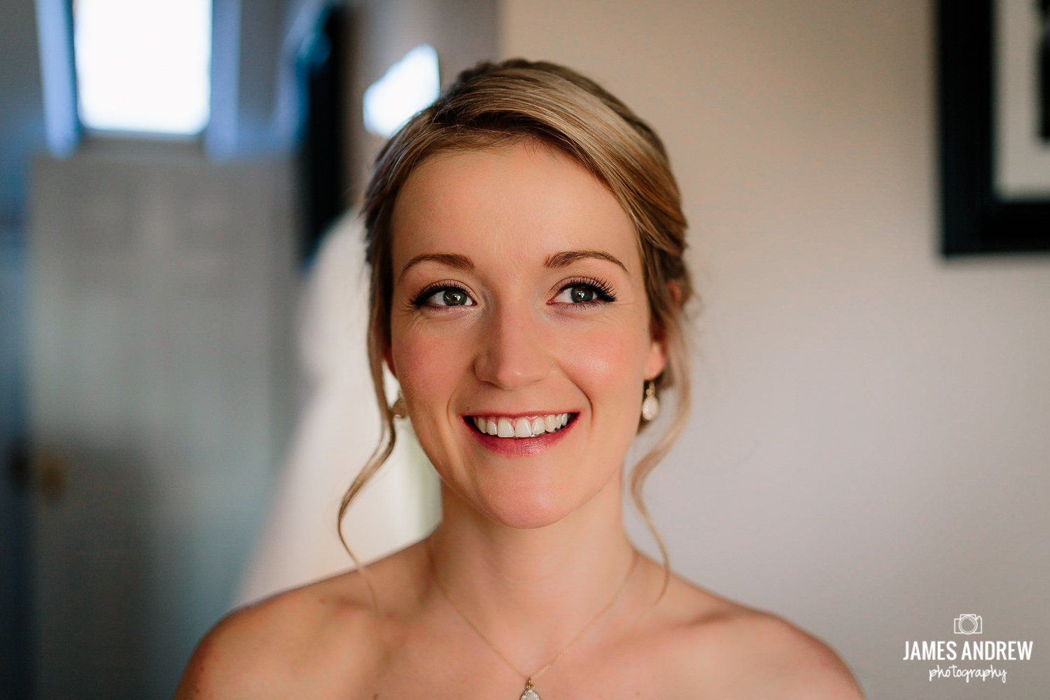 Bride smiling