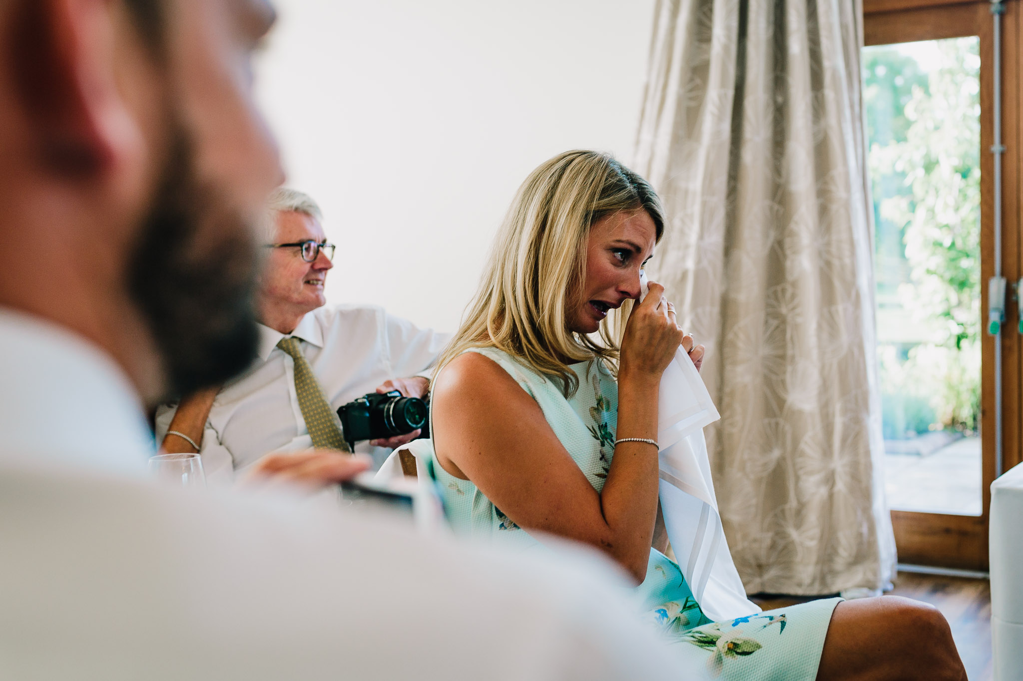 FEMALE GUEST CRYING AT WEDDING SPEECHES