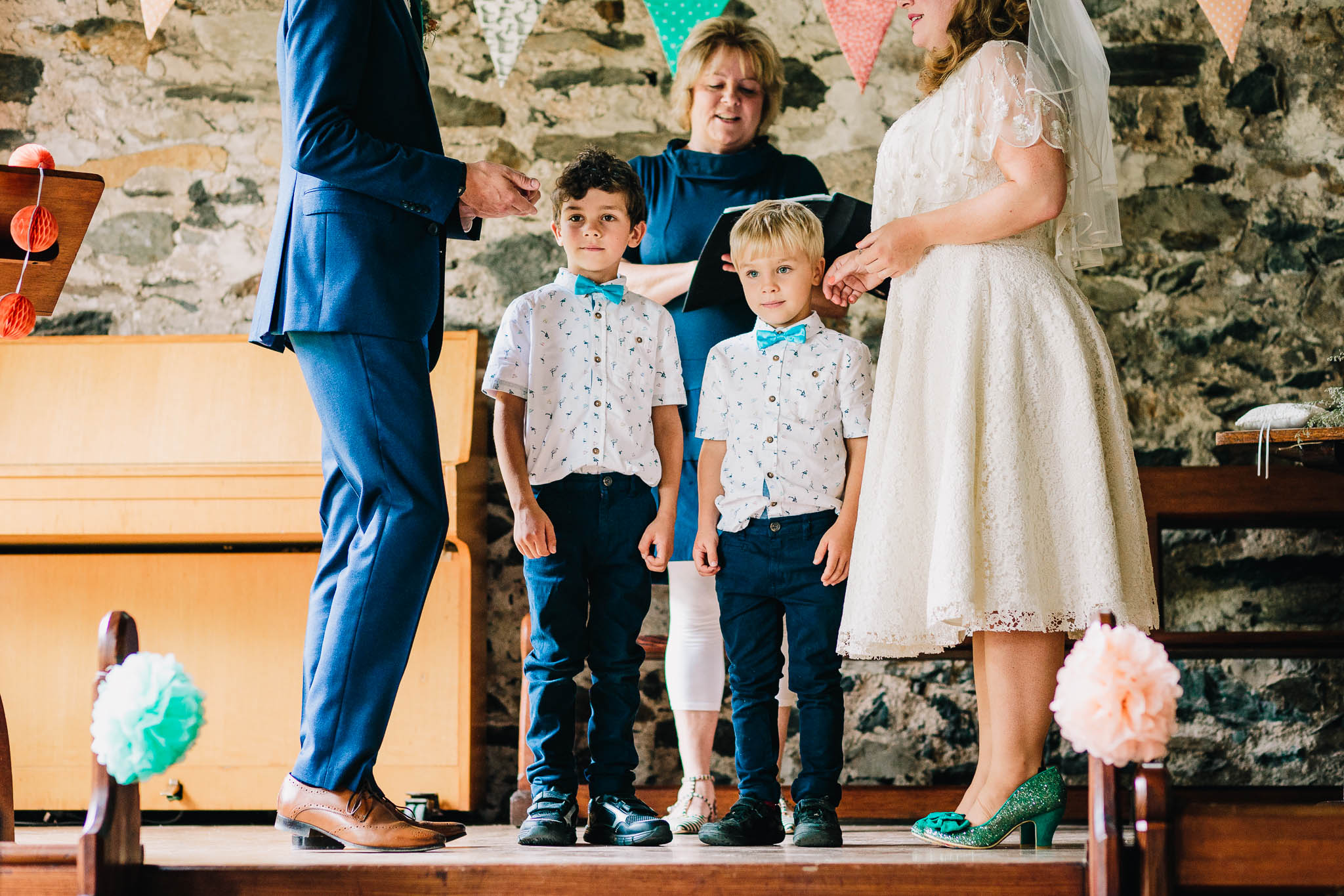 CUTE PAIGE BOYS WEARING SHORT SLEEVED SHIRTS AND BOW TIES