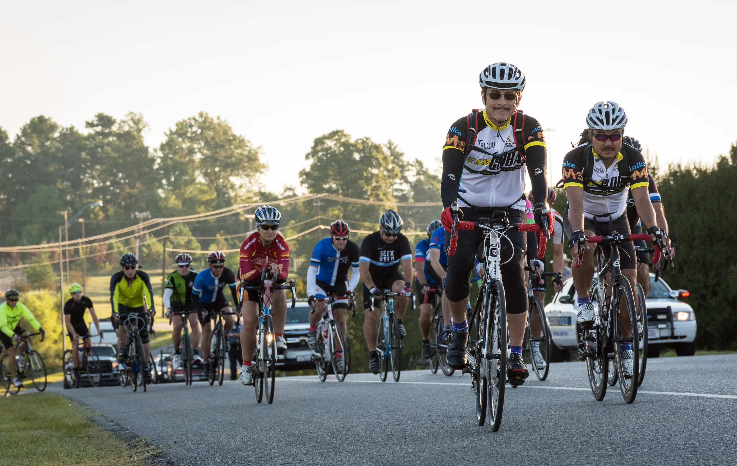 Just a few of the many participants leaving the starting line.