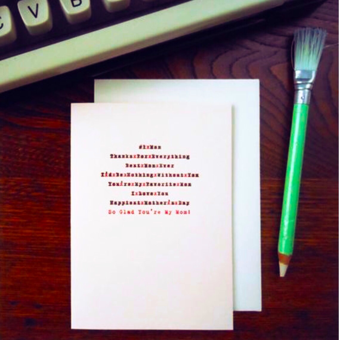 Mother's Day Edited Letterpress Card by a.favorite design styled