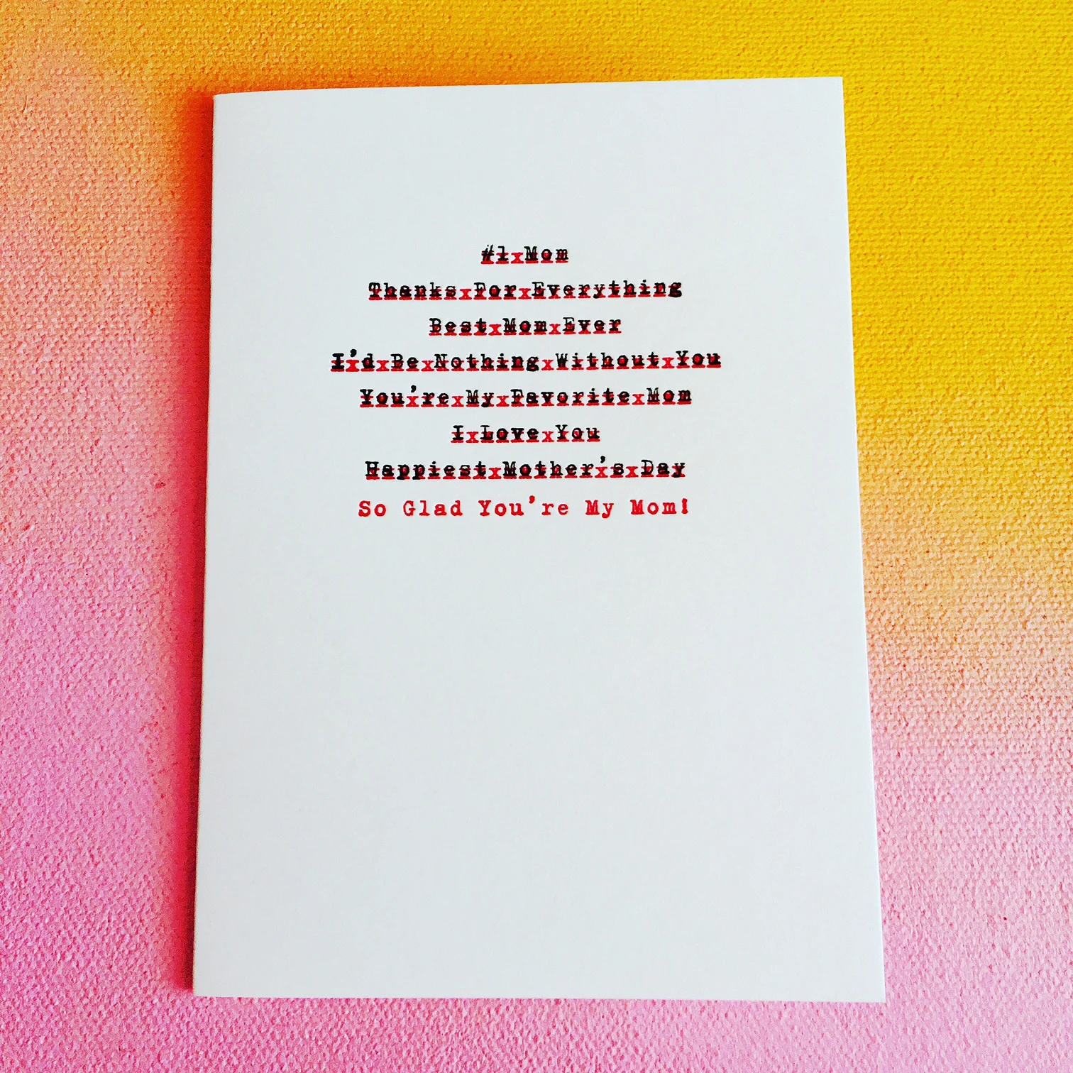 Mother's Day Edited Letterpress Card by a.favorite design styled with art