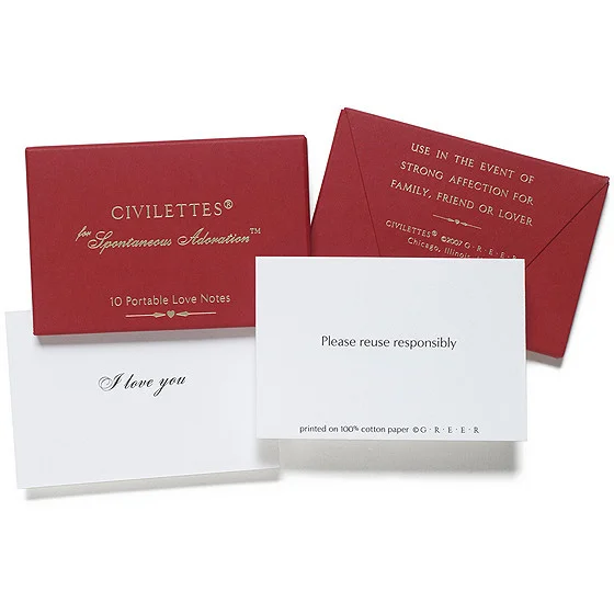 CIVILETTES PORTABLE I LOVE YOU NOTES