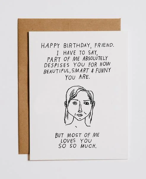 I DESPISE & LOVE YOU BIRTHDAY CARD
