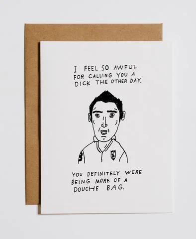 CONGRATS YOU'RE A DOUCHE BAG CARD