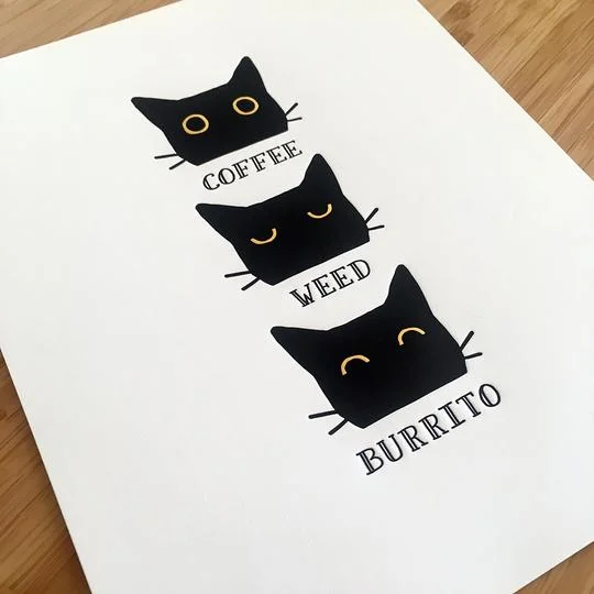 COFFEE WEED BURRITO CAT ART PRINT 2.jpg