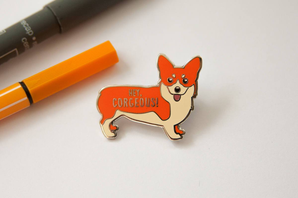 HEY CORGEOUS CORGI PIN 3.jpg