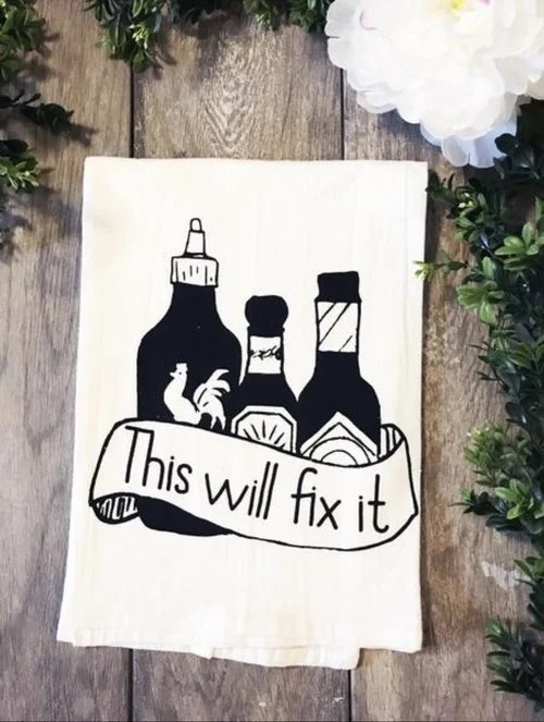 $11.99 THIS WILL FIX IT HOT SAUCE KITCHEN TOWEL
