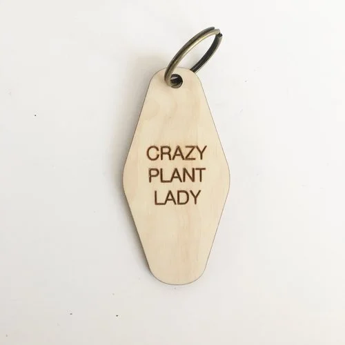 $13.99 CRAZY PLANT LADY WOODEN KEY CHAIN