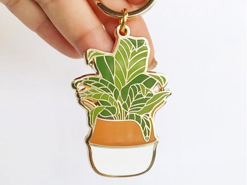 $15.99 BANANA LEAF ENAMEL KEYCHAIN