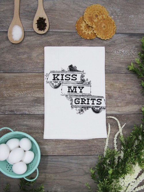 $11.99 KISS MY GRITS KITCHEN TOWEL