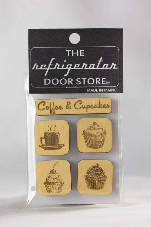 $11.99 COFFEE AND CUPCAKES WOOD MAGNET SET