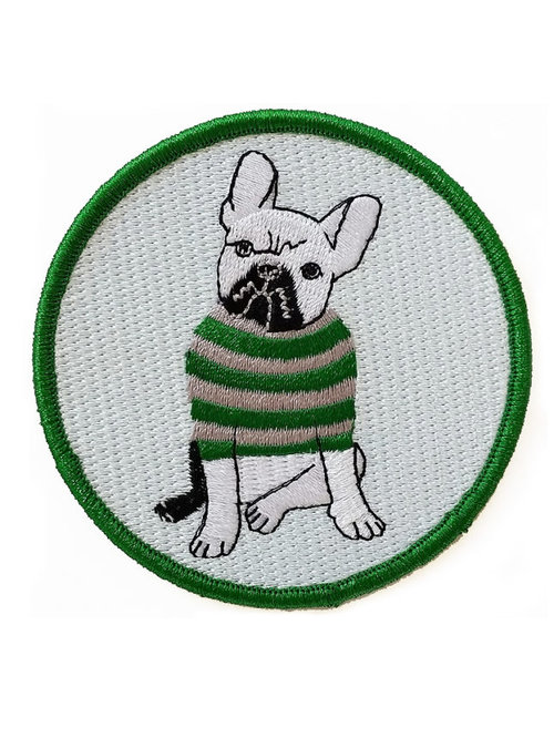 $11.99 FRENCH BULLDOG IN SWEATER EMBROIDERED PATCH