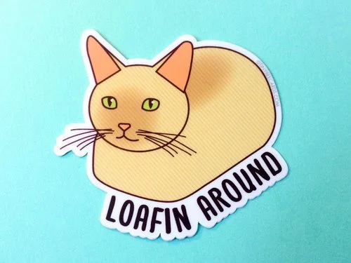 $2.99 LOAFIN AROUND CAT STICKER