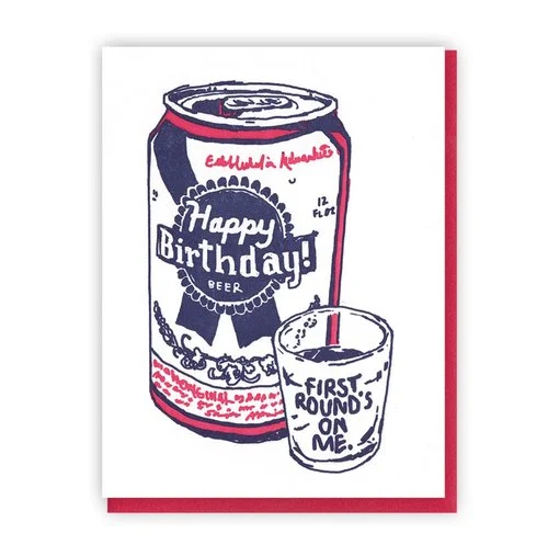 $4.49 PABST BLUE RIBBON BIRTHDAY CARD