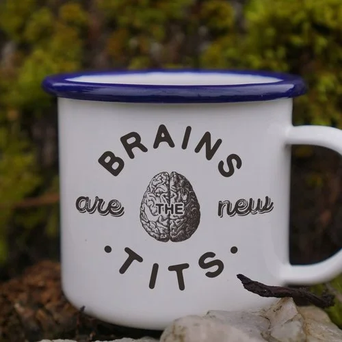 $15.99 BRAINS ARE THE NEW TITS MUG