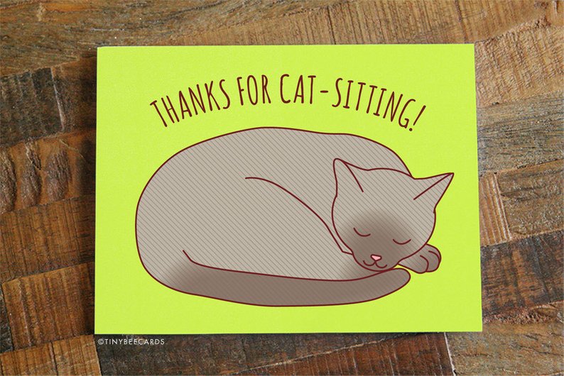 $5.99 THANKS FOR CAT SITTING CARD