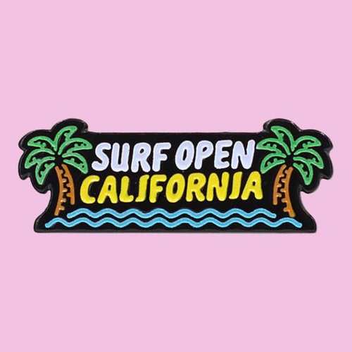 $11.99 SURF UP CALIFORNIA GLOW IN THE DARK NEON PIN