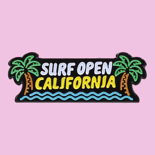 $9.95 SURF UP CALIFORNIA GLOW IN THE DARK NEON PIN