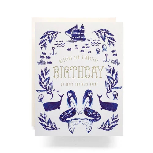 $4.99 MAGICAL MERMAID GOLD FOIL BIRTHDAY CARD