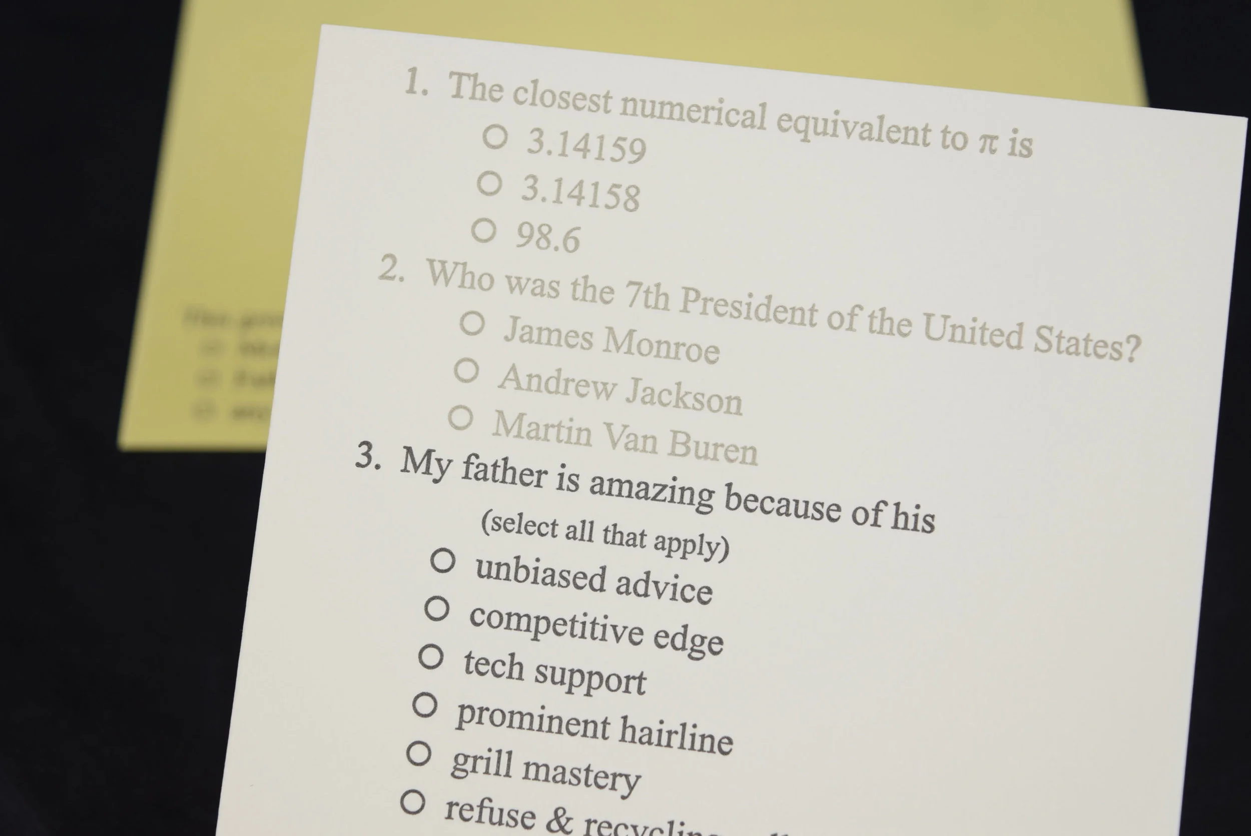 Dad Pop Quiz Card — Local Notables Gift Shop