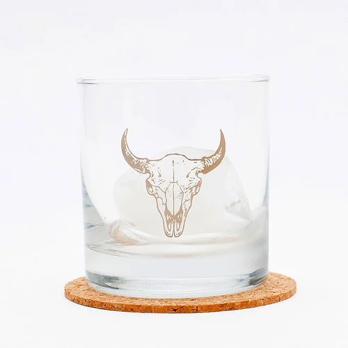 $13.99 BUFFALO SKULL ROCKS GLASS