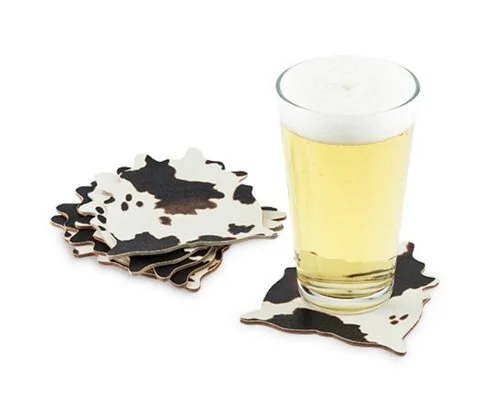 $21.99 COWHIDE COASTER SET