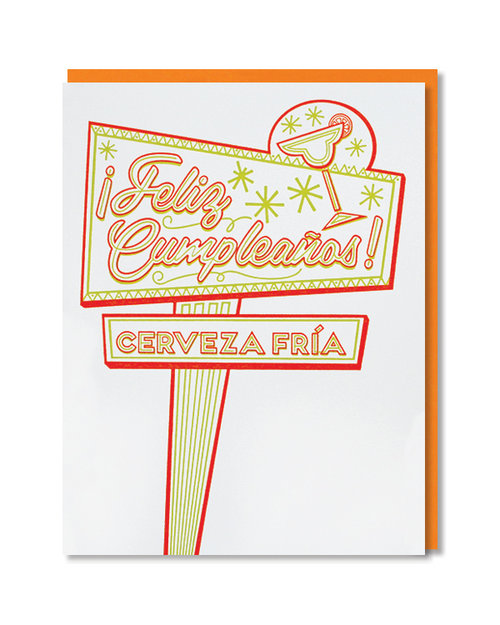 $5.99 FELIZ CUMPLEANOS NEON SIGN BIRTHDAY CARD