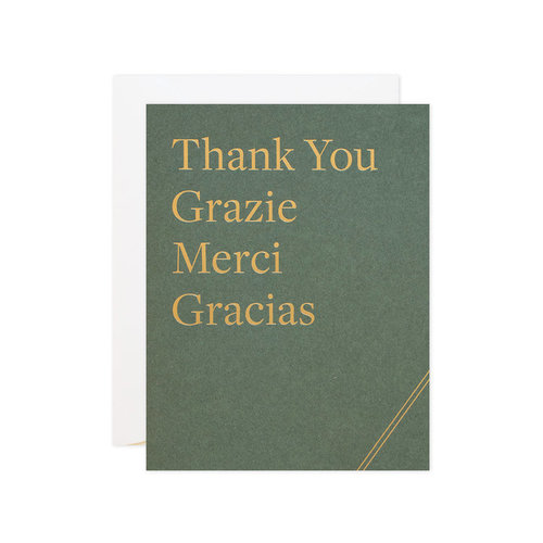 $6.99 FOREIGN LANGUAGE THANK YOU GOLD FOIL CARD