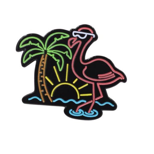 $11.99 NEON FLAMINGO GLOW IN THE DARK PIN