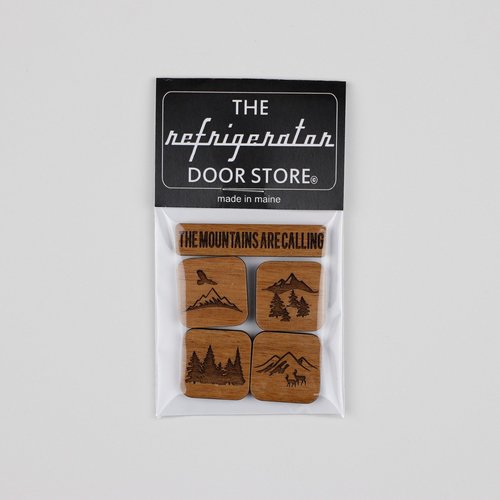 $11.99 THE MOUNTAINS ARE CALLING WOOD MAGNET SET