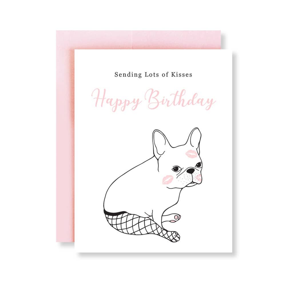 $5.99 KISSES FRENCH BULLDOG BIRTHDAY CARD