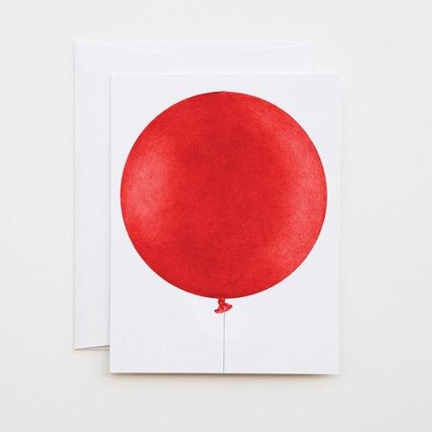 FANCY RED BALLOON BIRTHDAY CARD