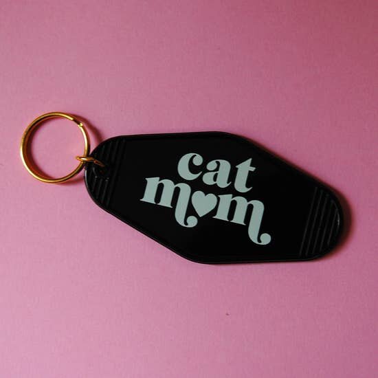 CAT MOM MOTEL KEY TAG KEYCHAIN