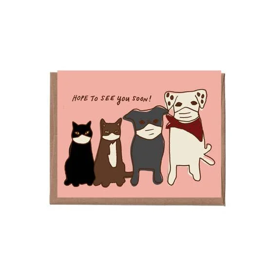 PETS IN MASKS CARD