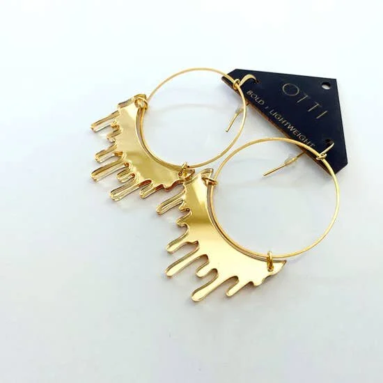 GOLD SLIME HOOP EARRINGS