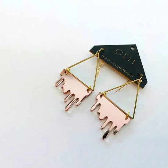 ROSE GOLD SLIME TRIANGLE EARRINGS
