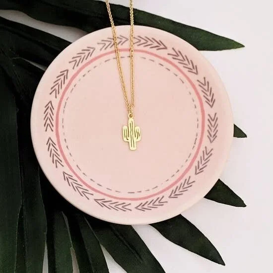 GOLD CACTUS DAINTY NECKLACE