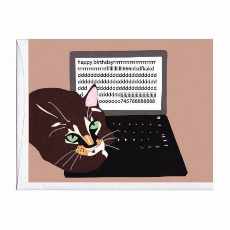 $6.99 CAT ON KEYBOARD BIRTHDAY CARD