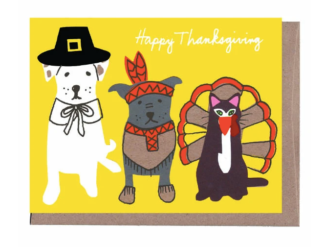 $5.99 PILGRIM PETS THANKSGIVING CARD