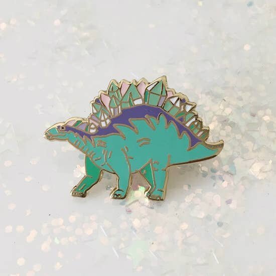 $11.99 CRYSTAL STEGOSAURUS DINOSAUR PIN