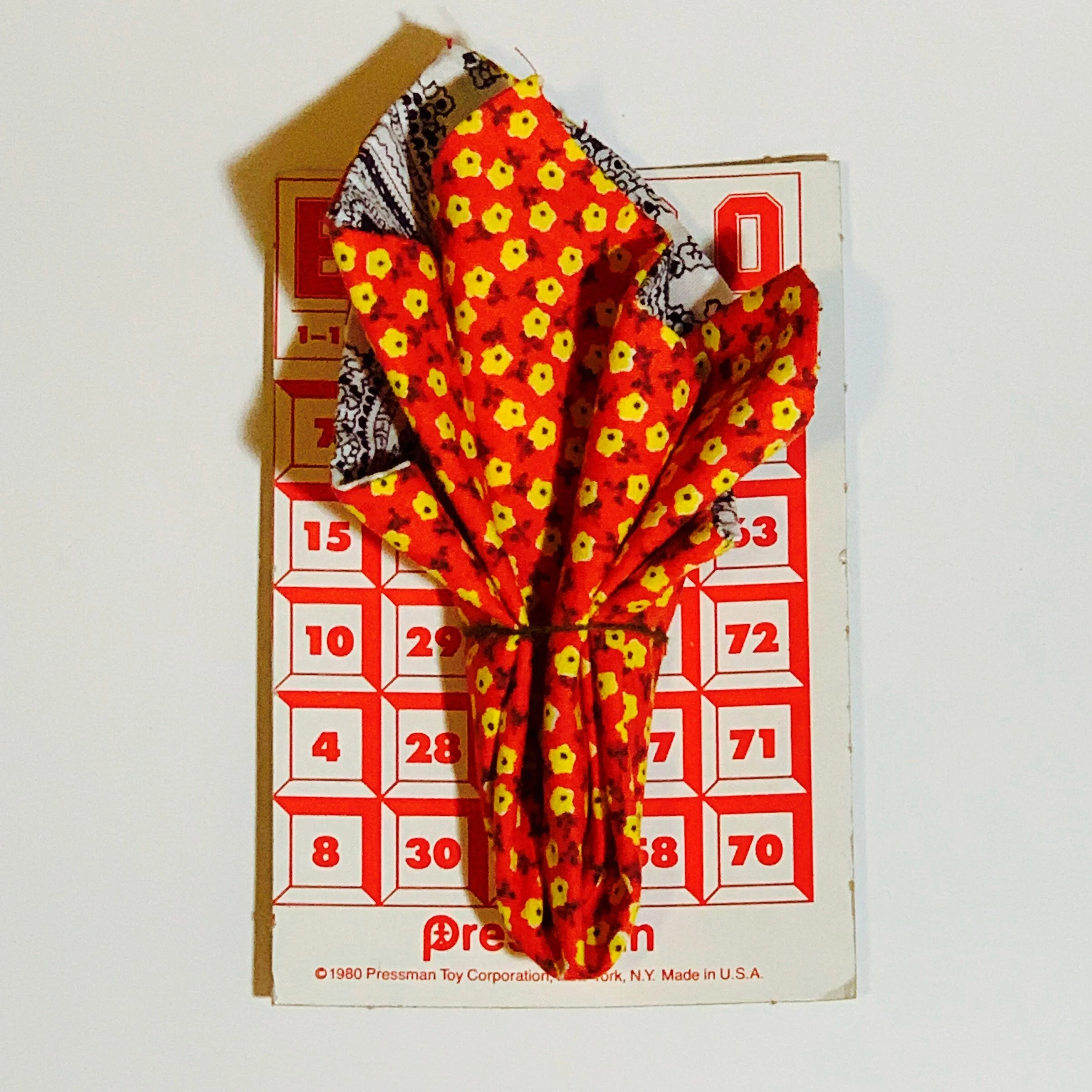 $23.99 RED FLORAL VINTAGE HANDMADE POCKET SQUARE