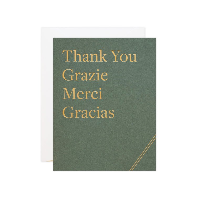 $6.99 FOREIGN LANGUAGE THANK YOU GOLD FOIL CARD