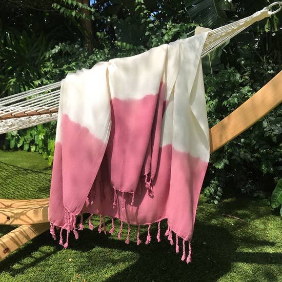 $48.99 ROSE DIP DYE TURKISH BEACH BLANKET
