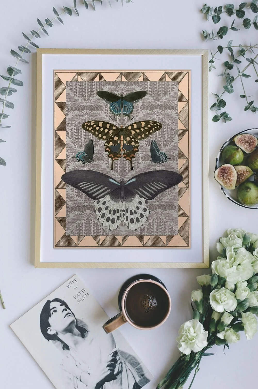 $19.99 LE PAPILLON BUTTERFLY COLLAGE ART PRINT