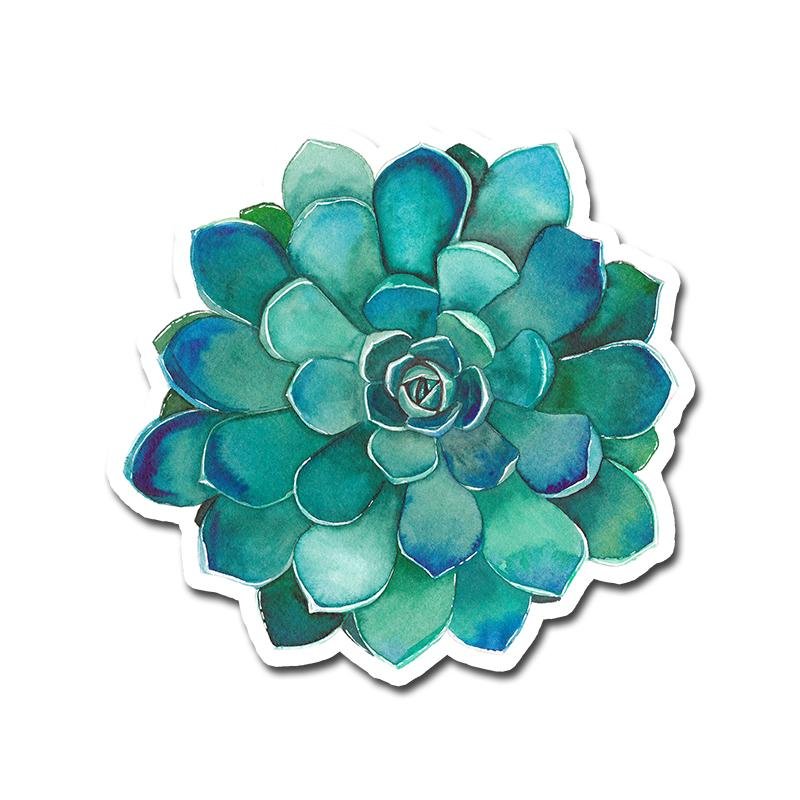 $4.99 TEAL SUCCULENT STICKER