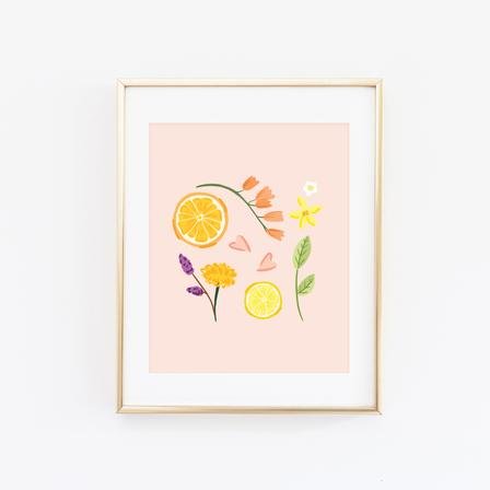 $19.99 CITRUS AND FLOWERS ART PRINT