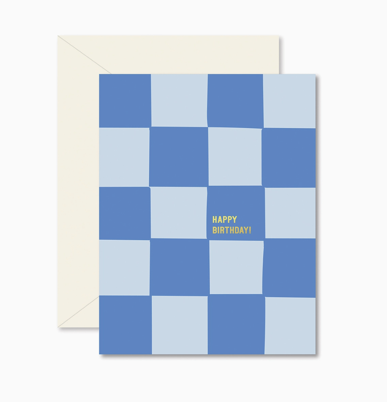 $6.99 CHECKERBOARD BLUES GOLD FOIL BIRTHDAY CARD