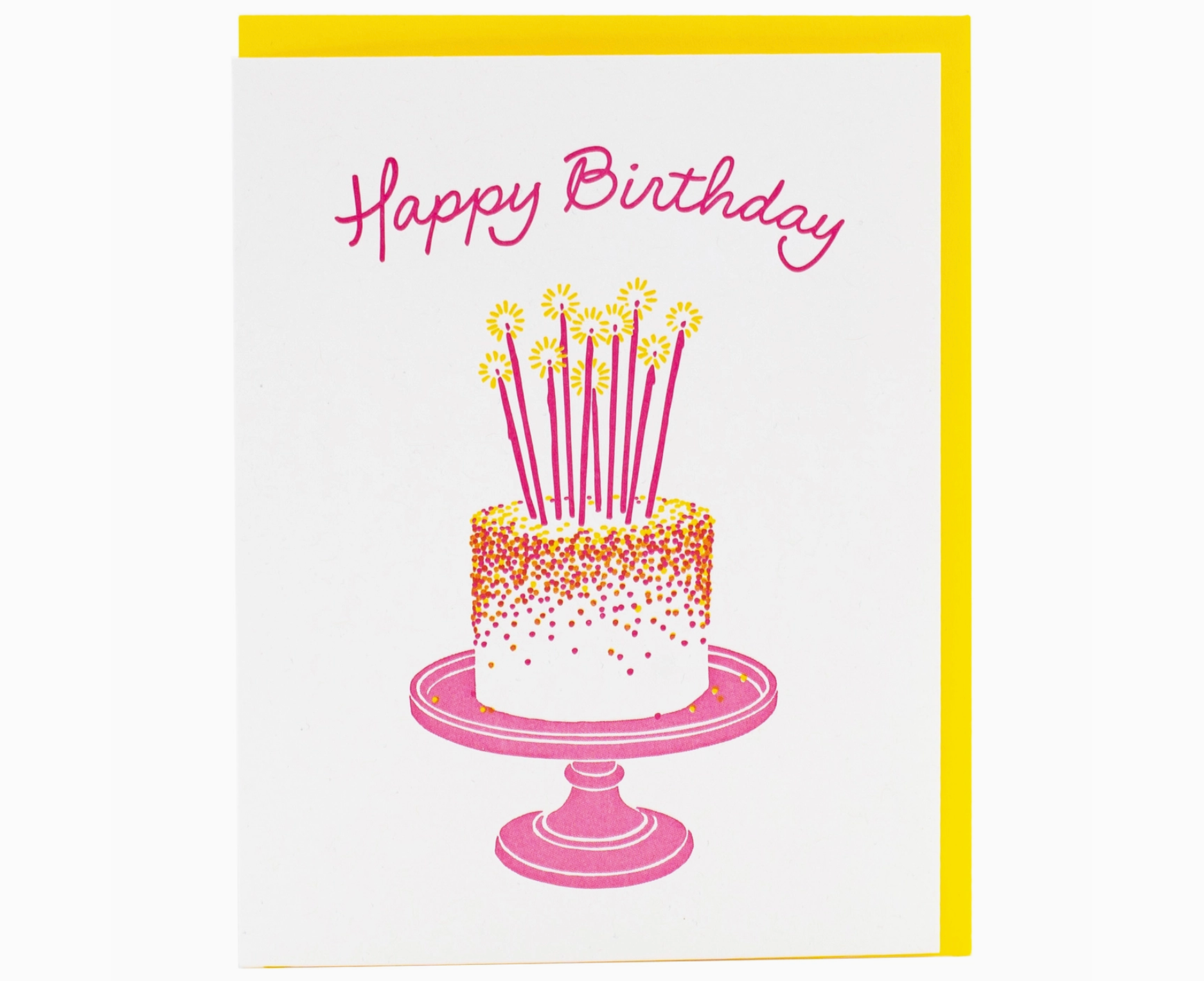 $6.99 HAPPY BIRTHDAY PINK SPARKLERS BIRTHDAY CAKE BIRTHDAY CARD