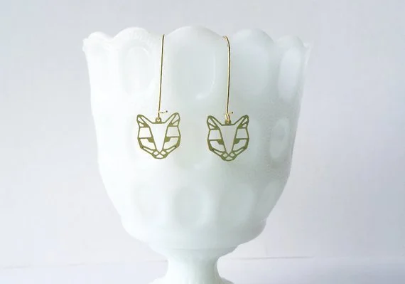 $24.99 CAT FACE EARRINGS